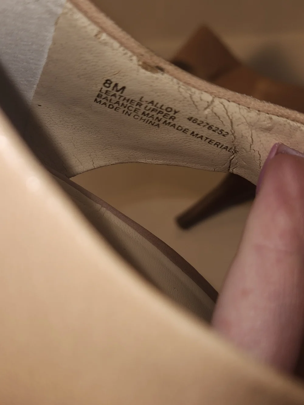 Franco Sarto Alloy Nude Leather Peep-Toe T-strap High Heels Sandals 8